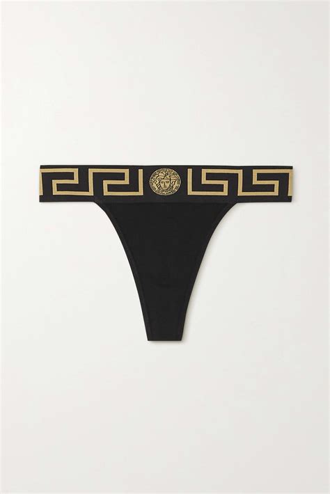 versace stretch cotton jersey thong - red - panties